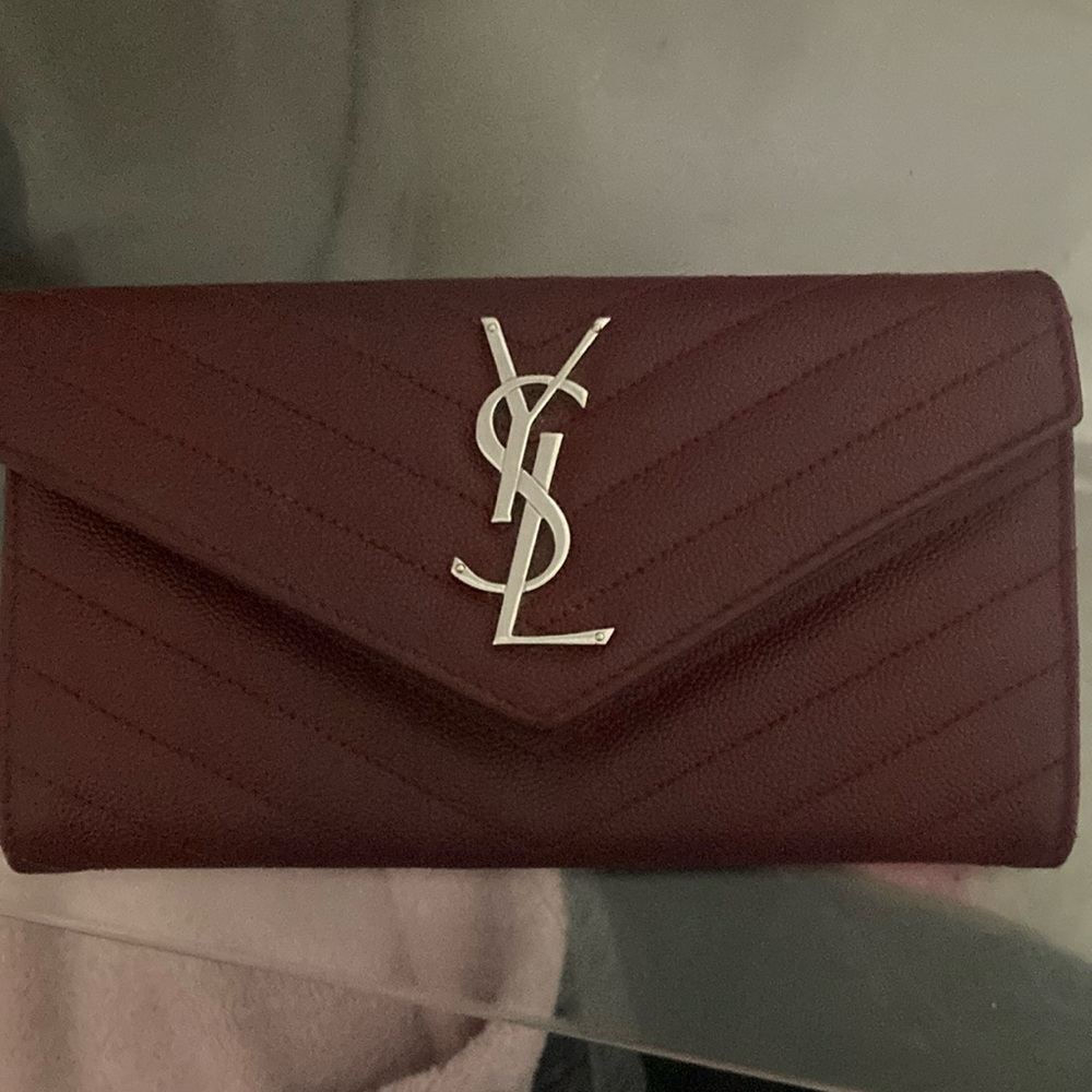 Yves Saint Laurent Burgundy Wallet